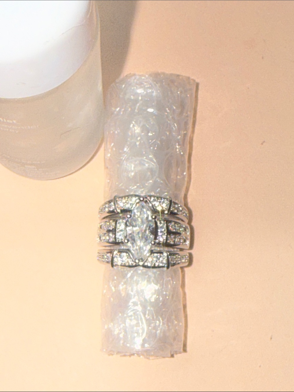 GRA CERTIFIED MOISSANITE DIAMOND Marquise 4CT Bridal Ring baked in Silver - Picture 10 of 16